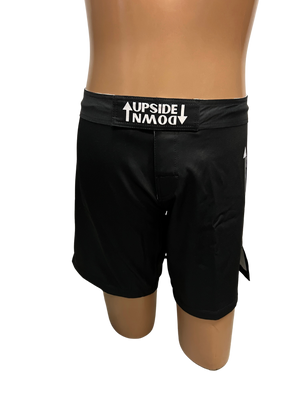Black Flat Waist Grappling Shorts