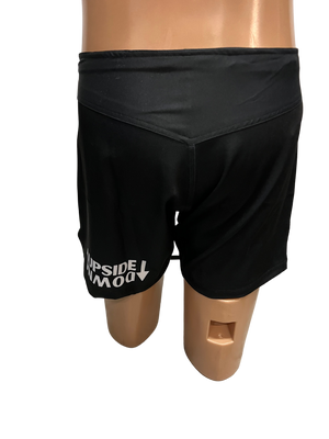 Black Flat Waist Grappling Shorts
