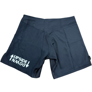 Black Flat Waist Grappling Shorts