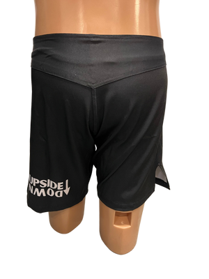 Black Flat Waist Grappling Shorts