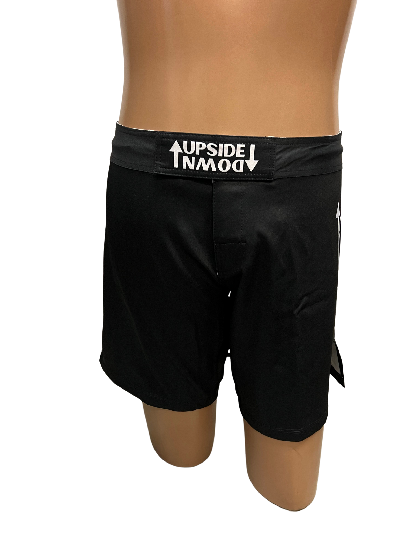 Black Flat Waist Grappling Shorts