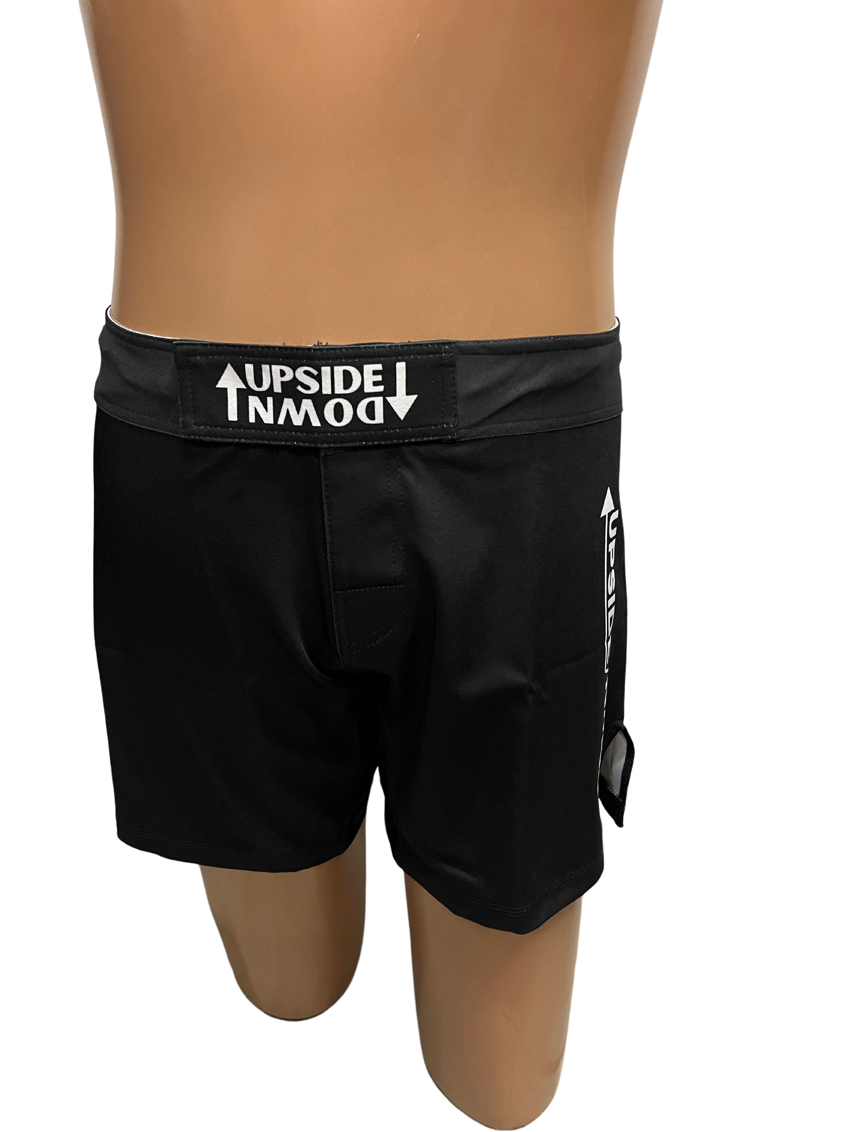 Black Flat Waist Grappling Shorts