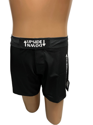 Black Flat Waist Grappling Shorts