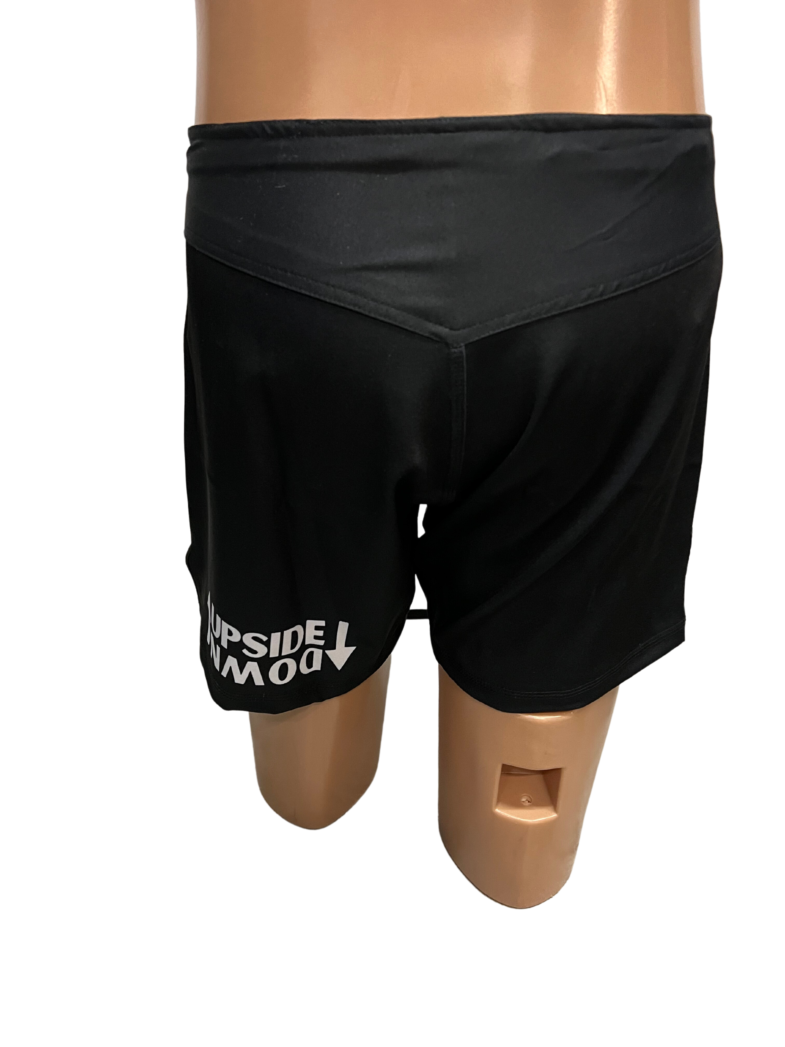 Black Flat Waist Grappling Shorts