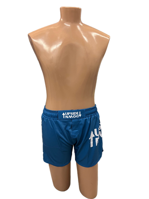 Blue Elastic Waist Grappling Shorts