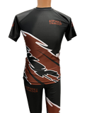 Brown Belt Ranked Lightning Rash Guard/Compression Shirt