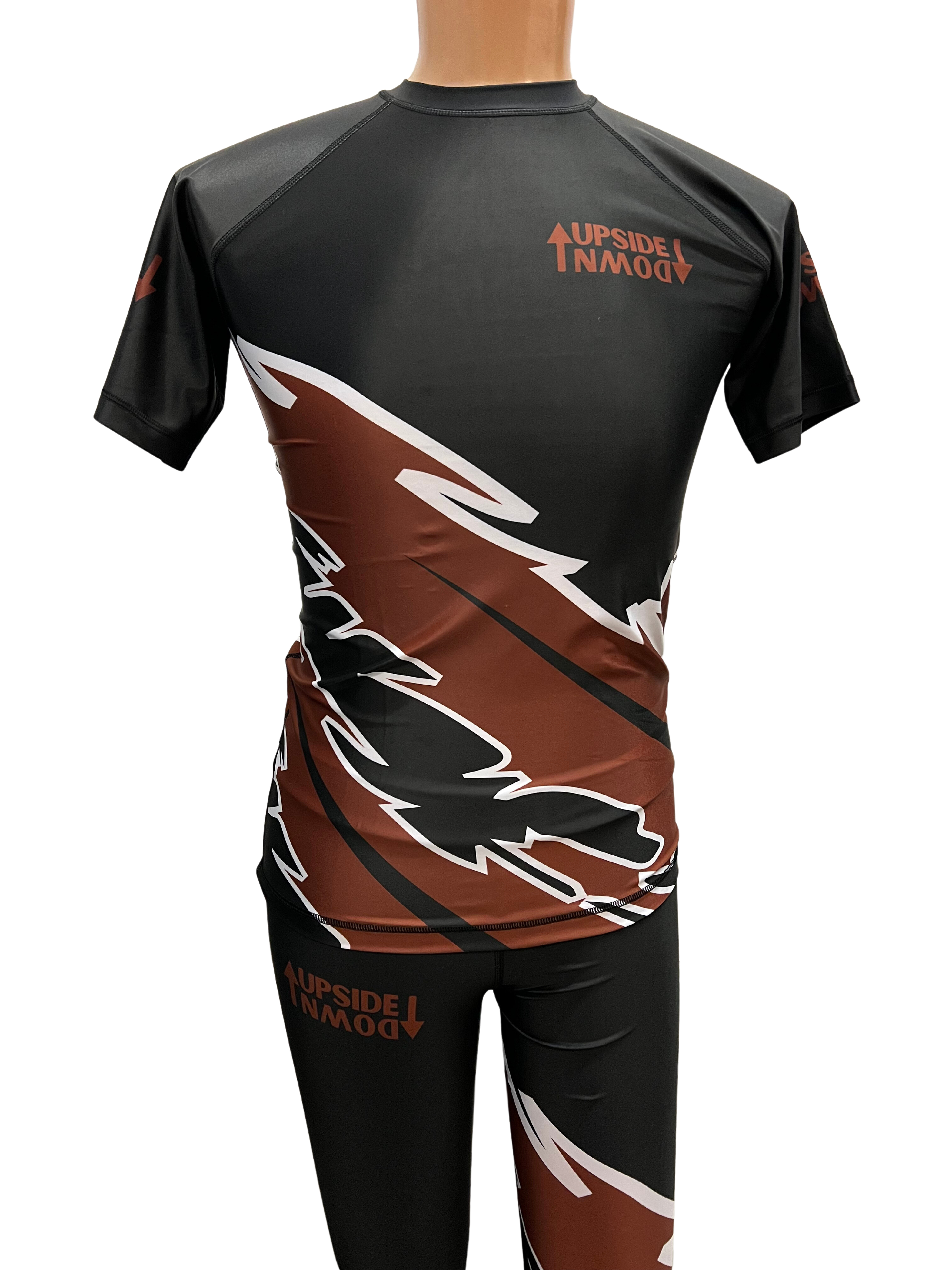 Brown Belt Ranked Lightning Rash Guard/Compression Shirt