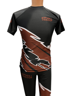 Brown Belt Ranked Lightning Rash Guard/Compression Shirt