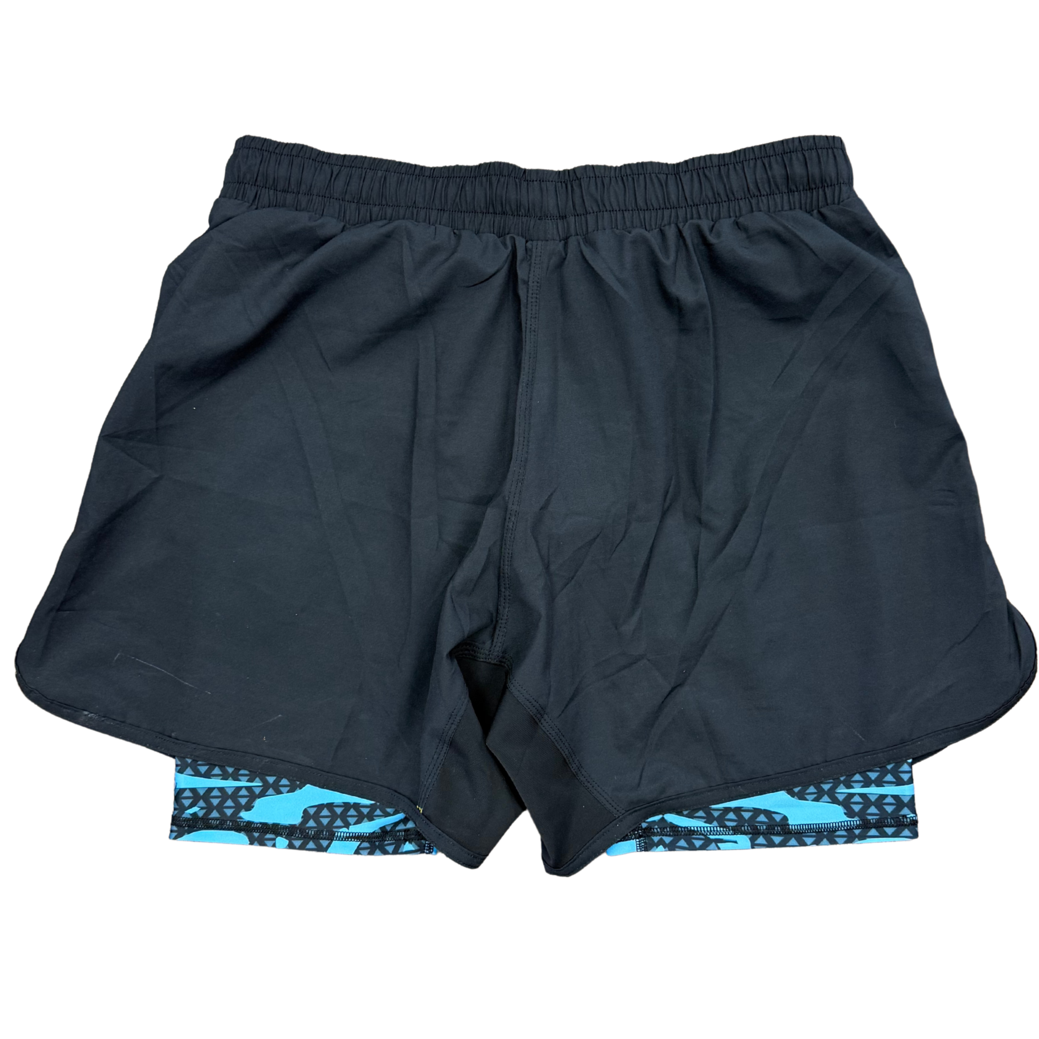 Double Layer Shorts Black/Blue Camo