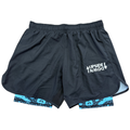 Double Layer Shorts Black/Blue Camo