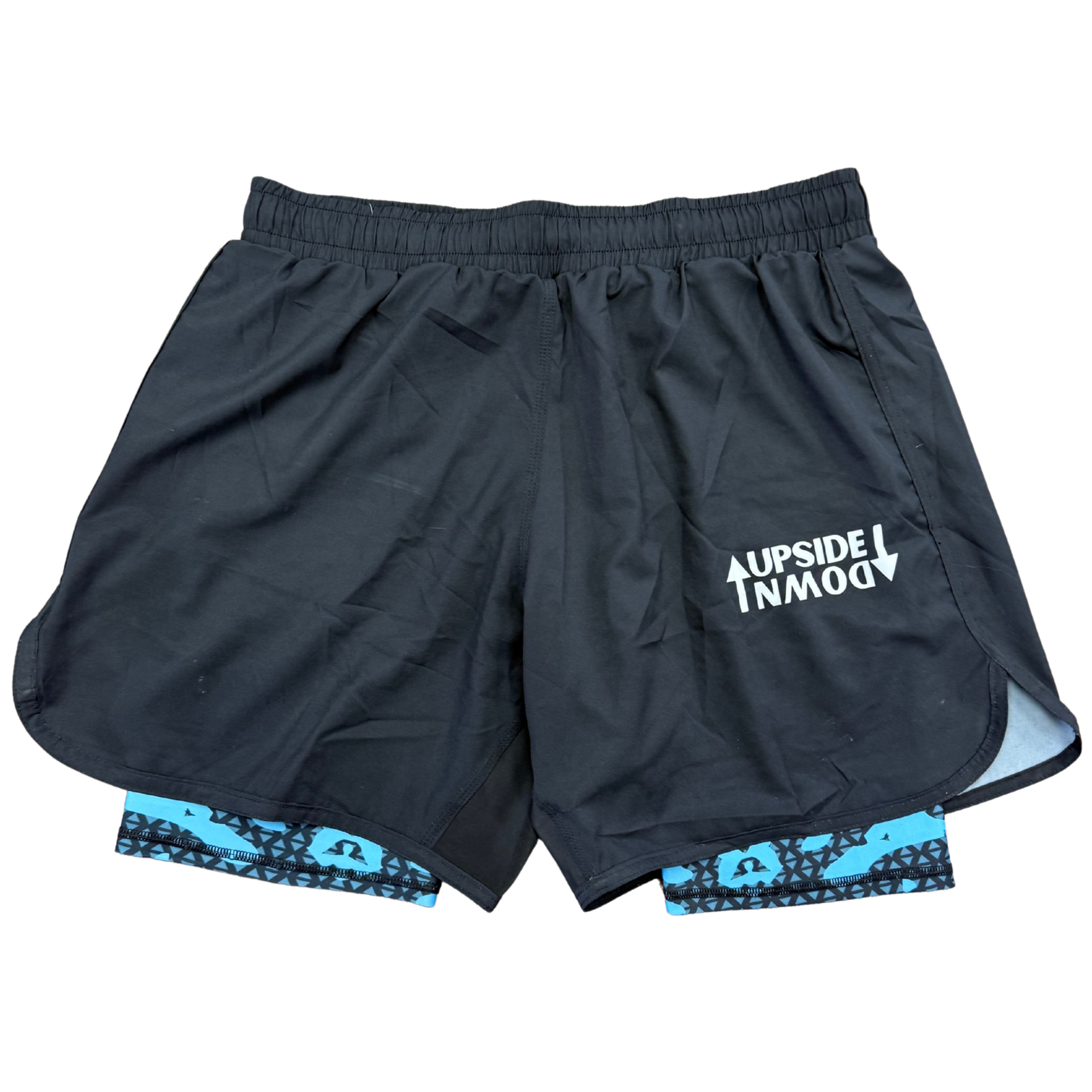 Double Layer Shorts Black/Blue Camo