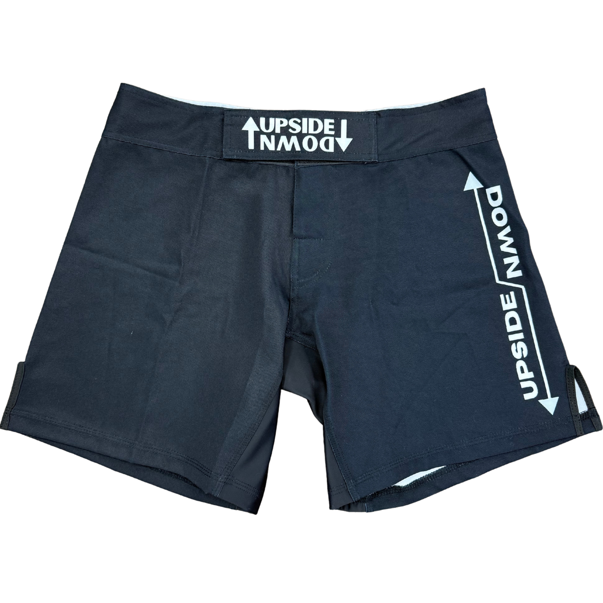 Black Flat Waist Grappling Shorts