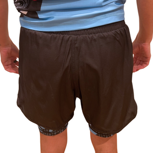 Double Layer Shorts Black/Blue Camo