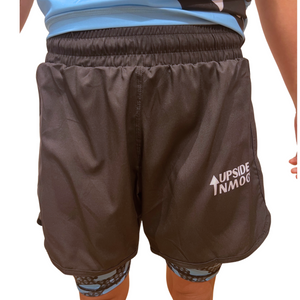 Double Layer Shorts Black/Blue Camo