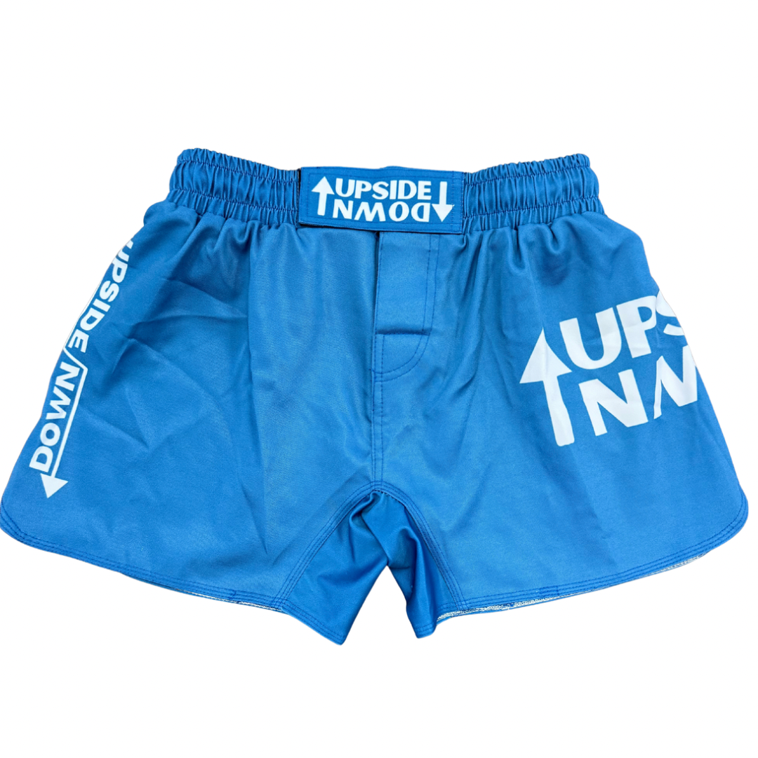 Blue Elastic Waist Grappling Shorts