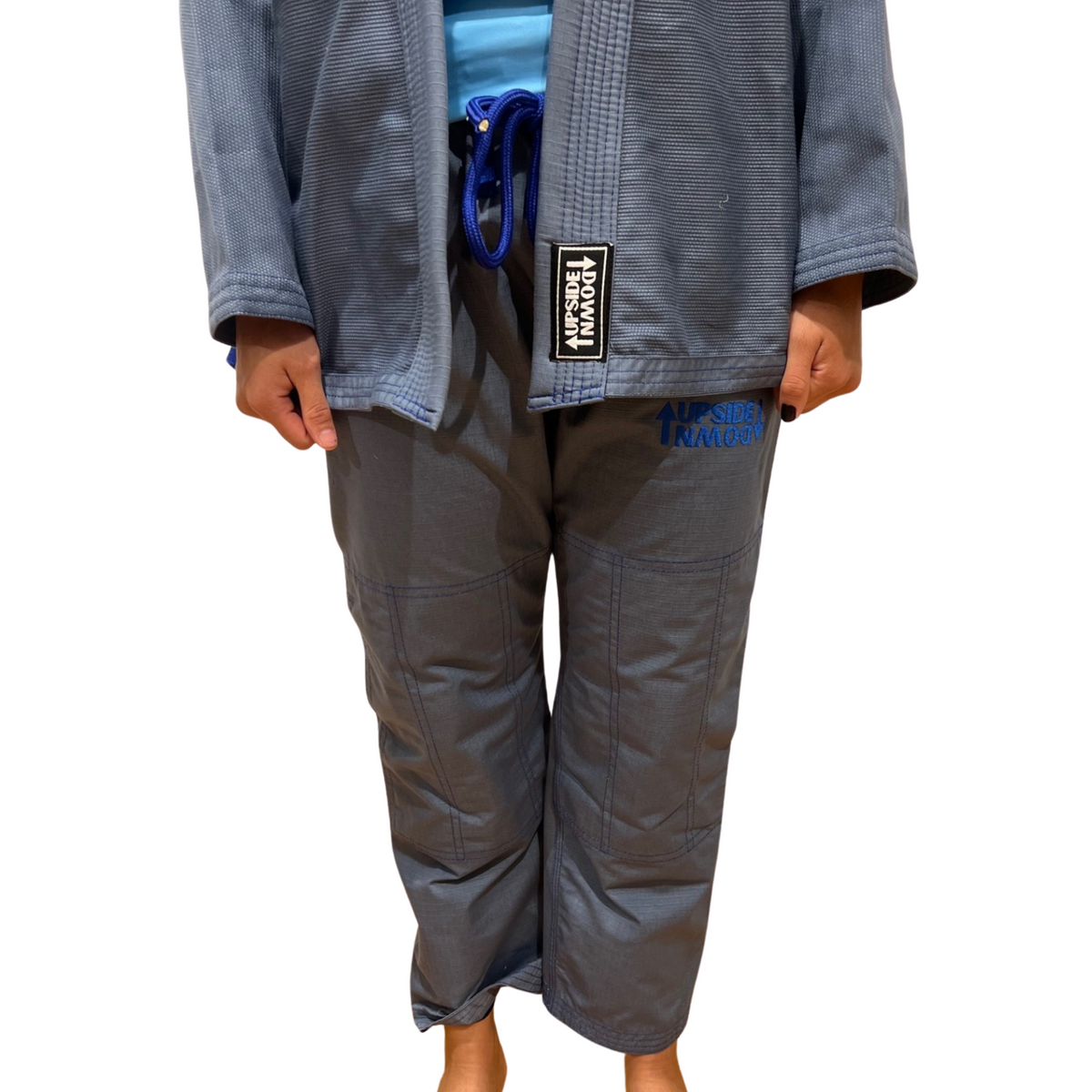 Light Gray Gi/Royal Blue Stitching